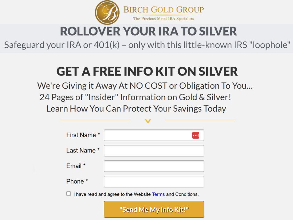 Birch Silver IRA form